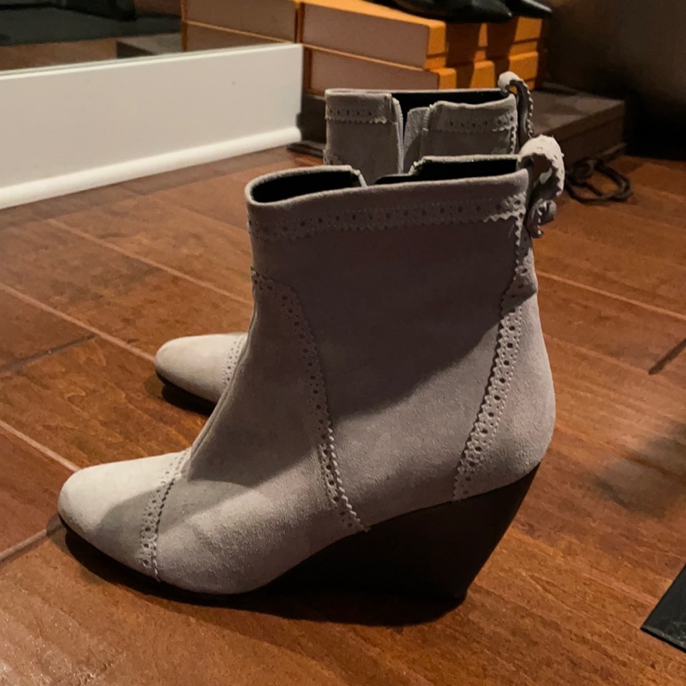 Unusual suede designer booties